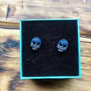 Betsey Johnson sparkle skull earrings